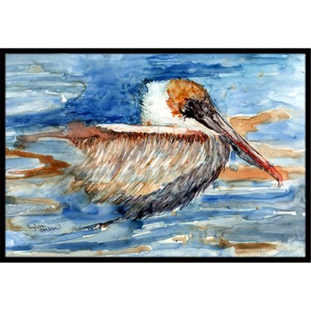 CAROLINES TREASURES Pelican In The Water Indoor and Outdoor Mat- 18 x 27 in. 8942MAT